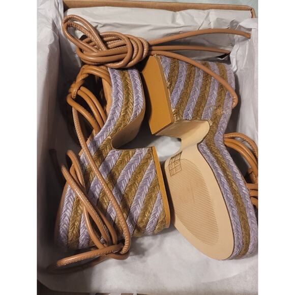 New Anthropologie Raffia Platform Heel - Size 6.5 - Picture 5 of 6